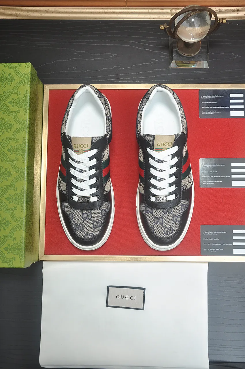 Men's men's shoes💰440💶[GUCCI] official website 1:1 men's sports shoes are now on the market. They are made of original fabric + water-dyed sheepskin lining, plus the official website original 1:1 comfortable outsole. Fashionable and versatile, super comfortable and breathable. Standard shoe size 38/45 (custom-made size 45 is non-refundable)